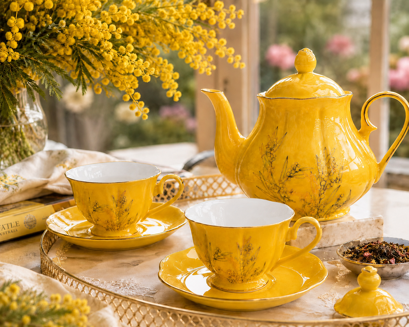 Bone China Tea Set for two – 5 pieces